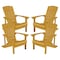 Flash Furniture Yellow Poly Resin Adirondack Chair 4PK 4-JJ-C14501-YLW-GG - alternate 2